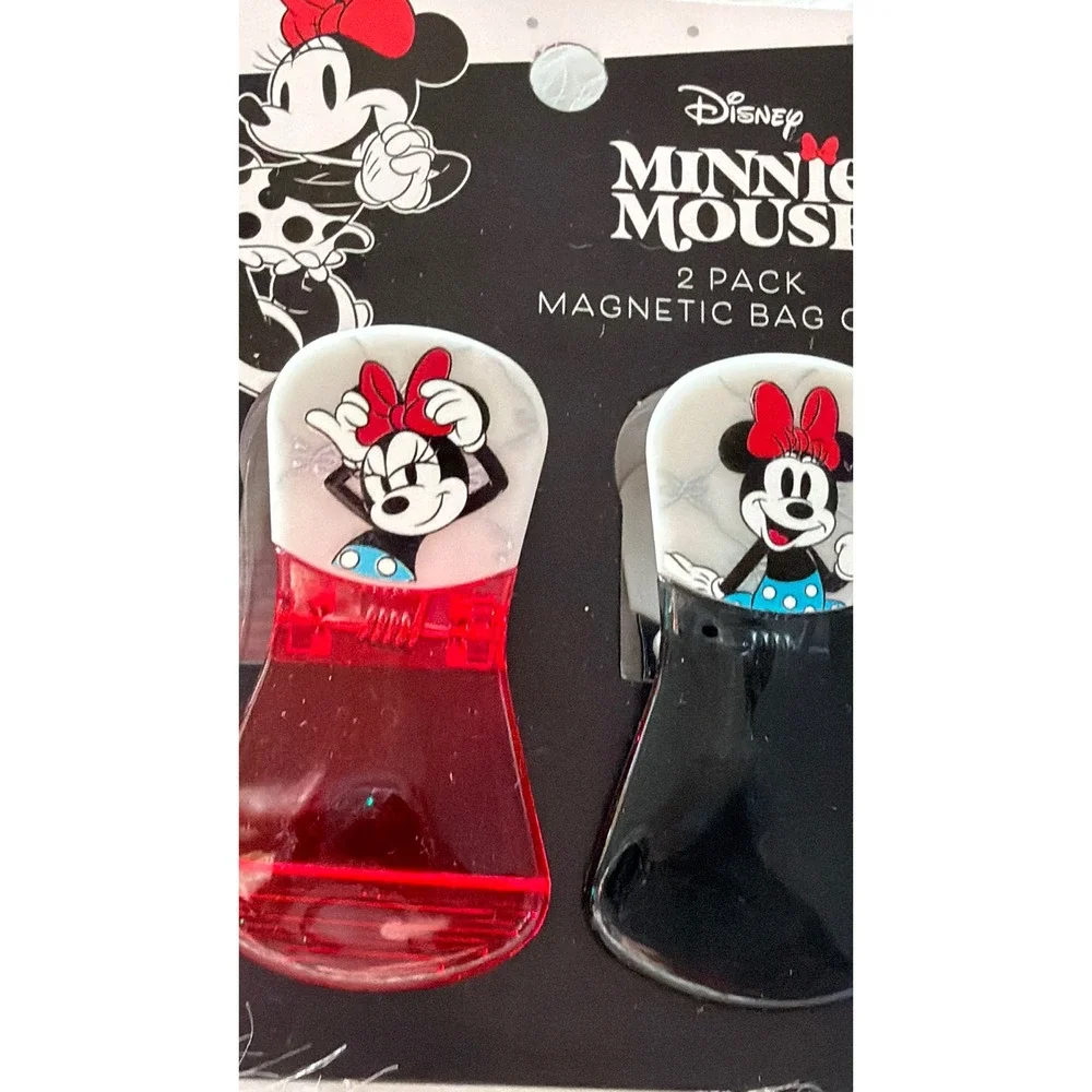 Disney Mickey Minnie Mouse Magnetic Bag Clips 2-Pack Sets Lot of 4 Blue Red